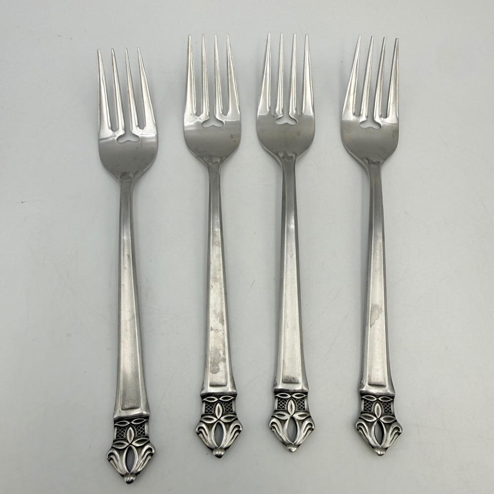 EKCO Eterna Padua Stainless Cocktail Seafood Forks Set of 4 Japan Vintage MCM